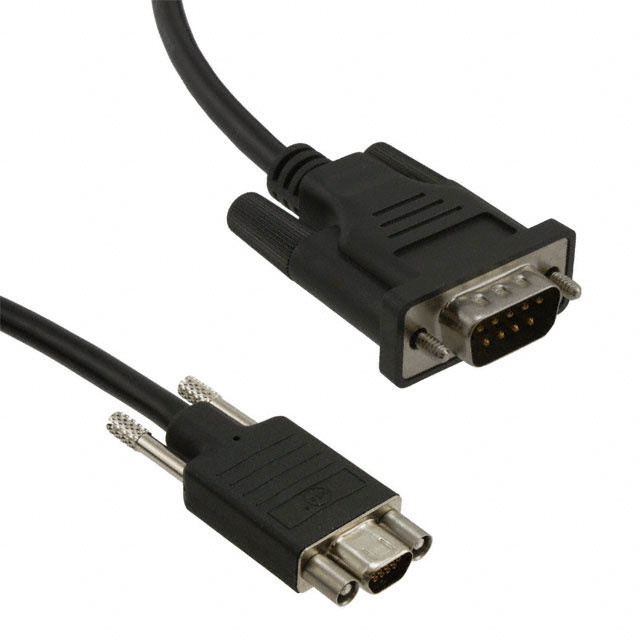 D-Sub 电缆组件 DB9，微型 D 黑色，单股（圆形） 6.04'（1.84m） 插座，母型插口 至 插头，公引脚 屏蔽创新设计 多样化选择 锐诚达