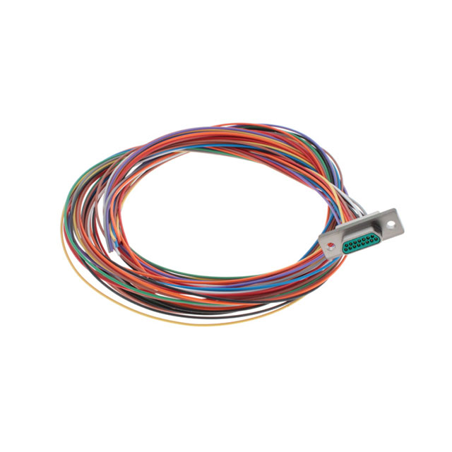 D-Sub 电缆组件 D 型，微型 D 多股，单股 3.00'（914.40mm） 插头，公引脚 至 单条导线引线  多样化选择 锐诚达