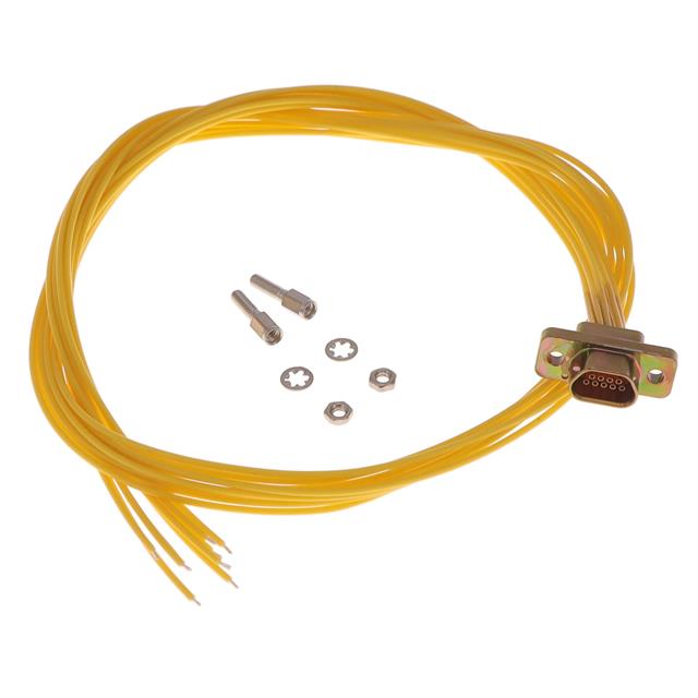 D-Sub 电缆组件 D 型，微型 D 黄色，单根 1.50'（457.20mm） 插座，母型插口 至 单条导线引线 无屏蔽 多样化选择 锐诚达