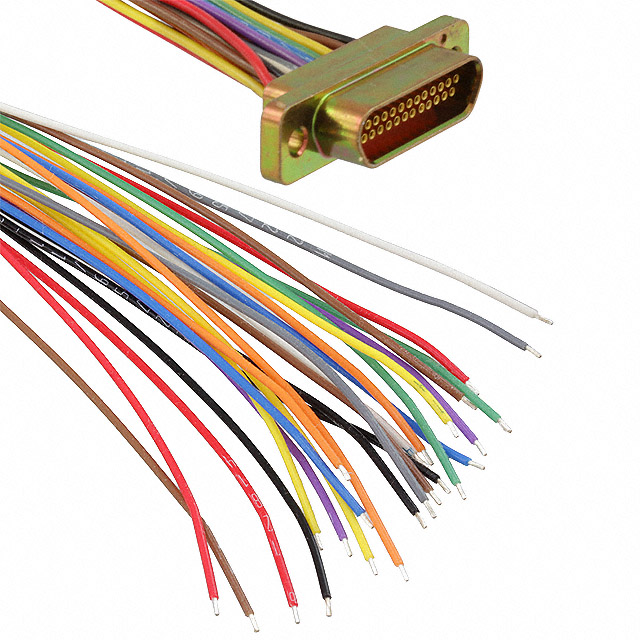 D-Sub 电缆组件 D 型，微型 D 多股，单股 1.50'（457.20mm） 插座，母型插口 至 单条导线引线  多样化选择 锐诚达