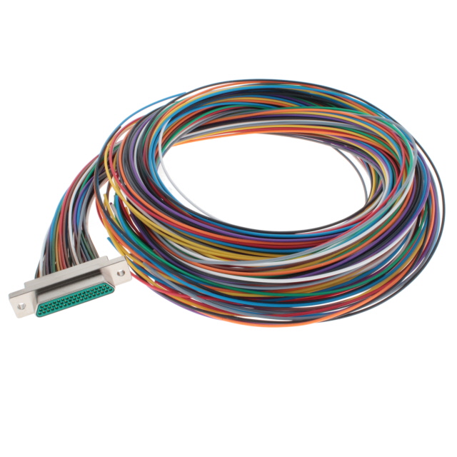 D-Sub 电缆组件 D 型，微型 D 多股，单股 3.00'（914.40mm） 插头，公引脚 至 单条导线引线 多样化选择 锐诚达