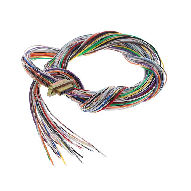 D-Sub 电缆组件 D 型，微型 D 多股，单股 6.00'（1.83m） 插头，公引脚 至 单条导线引线 无屏蔽 多样化选择 锐诚达