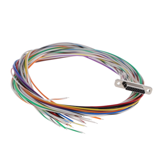 D-Sub 电缆组件 D 型，微型 D 多股，单股 1.50'（457.20mm） 插头，公引脚 至 单条导线引线 无屏蔽  多样化选择 锐诚达