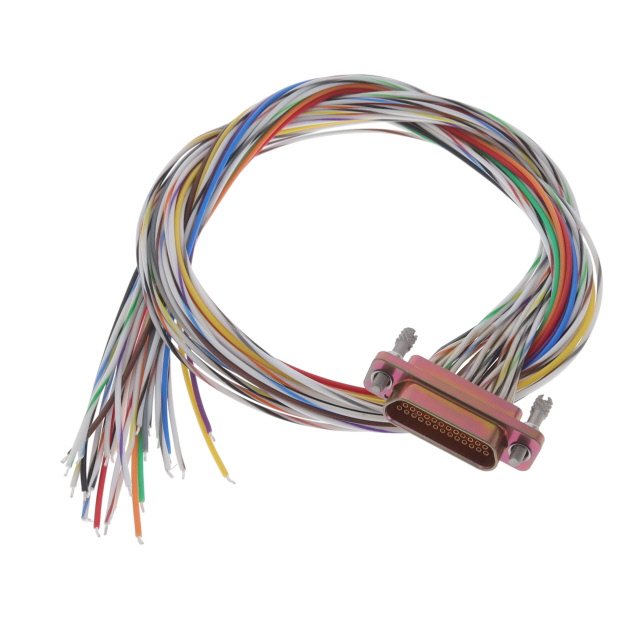 D-Sub 电缆组件 D 型，微型 D 多股，单股 1.50'（457.20mm） 插头，母插口 至 单条导线引线  多样化选择 锐诚达