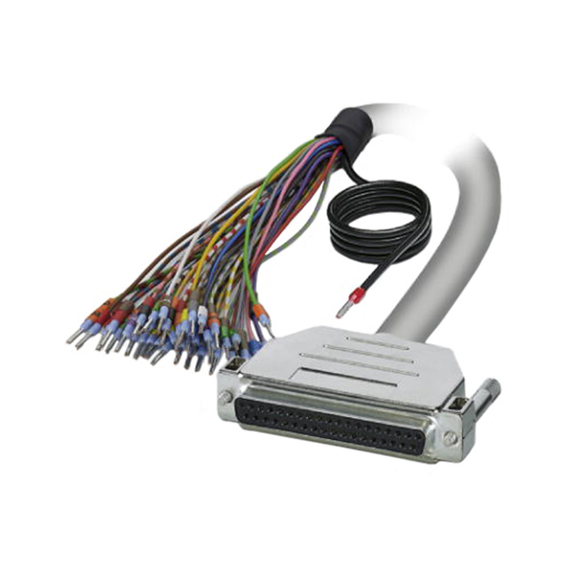 D-Sub 电缆组件 DB37 灰色，单股（圆形） 19.69'（6.00m） 插座，母型插口 至 单条导线引线 屏蔽 多样化选择 锐诚达