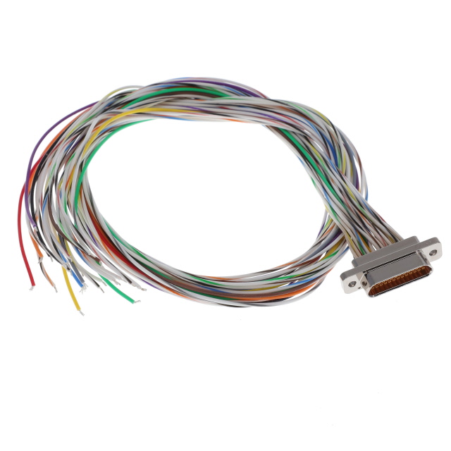 D-Sub 电缆组件 D 型，微型 D 多股，单股 1.50'（457.20mm） 插座，母型插口 至 单条导线引线 无屏蔽 多样化选择 锐诚达