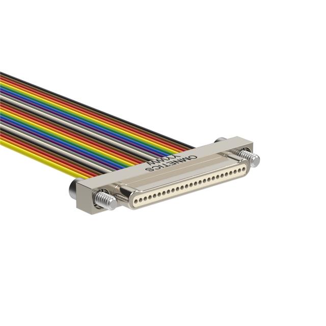 D-Sub 电缆组件 D 型，Nano-D 多股，带状 1.50'（457.20mm） 插头，公引脚 至 单条导线引线 无屏蔽多样化选择 锐诚达