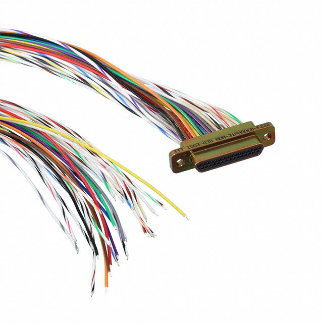 D-Sub 电缆组件 D 型，微型 D 多股，单股 3.00'（914.40mm） 插头，公引脚 至 单条导线引线  多样化选择 锐诚达
