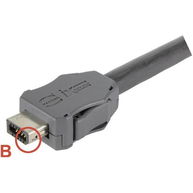 10 18 位置 工业迷你，IX 型 插头至线缆 黑色 屏蔽  多样化选择 锐诚达