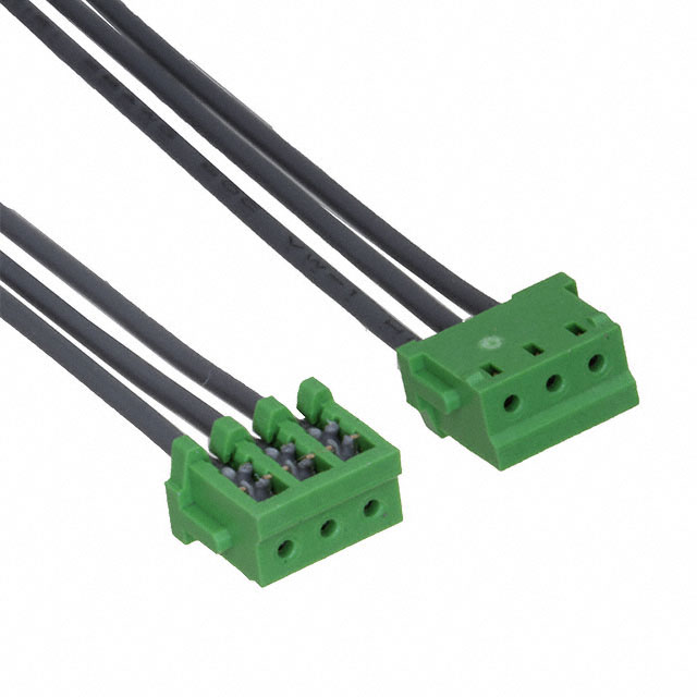 3 矩形电缆组件 插口至插口，反向 0.167'（50.80mm，2.00