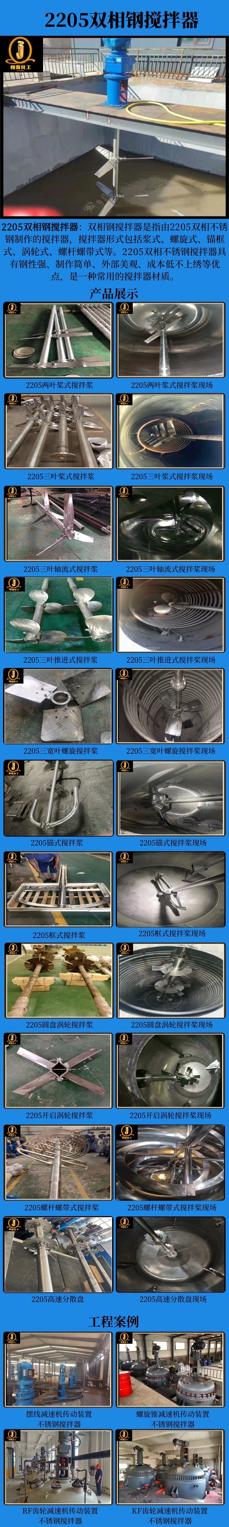 网站2205双相钢搅拌器