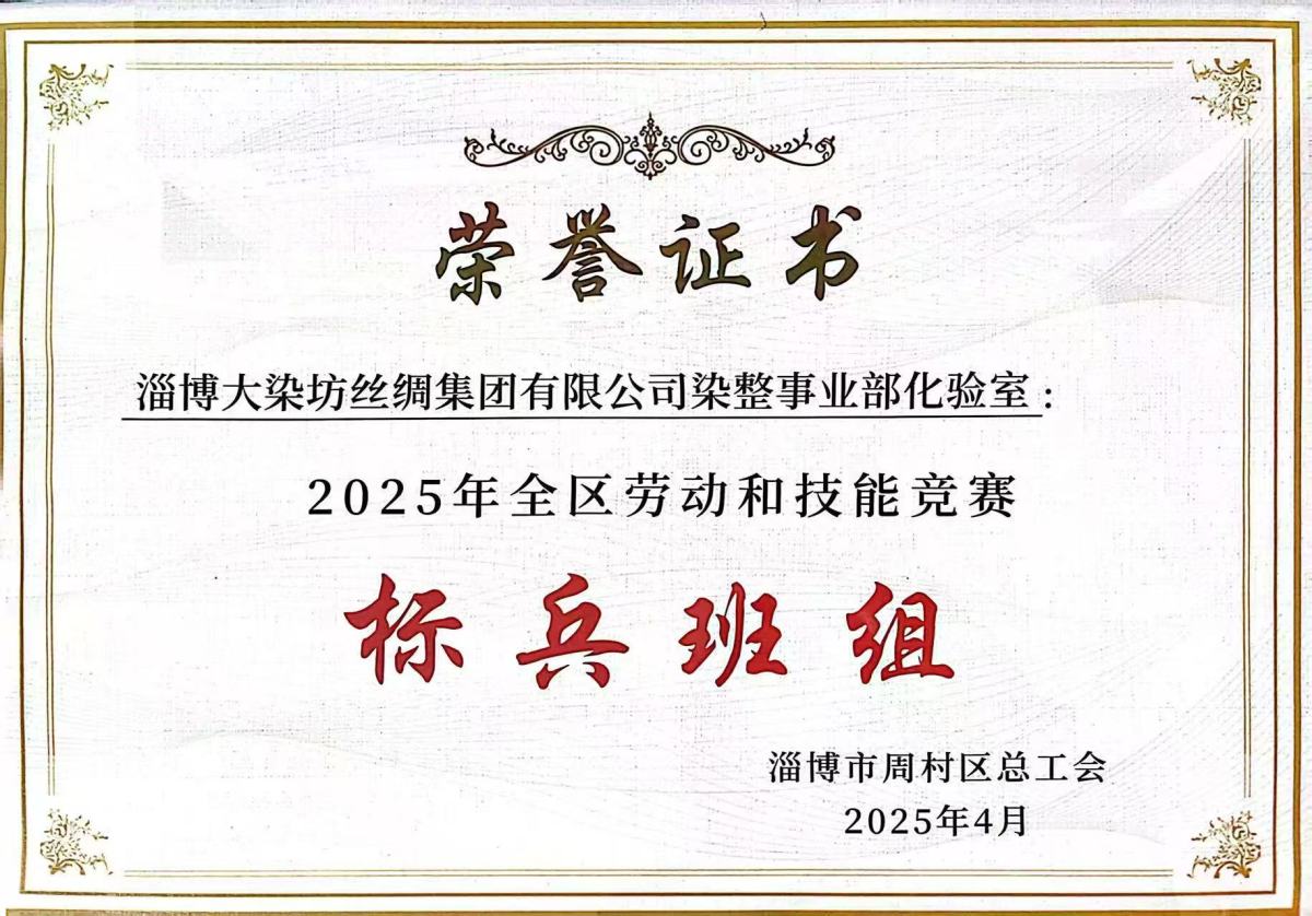 染整化验室2025年全区劳动和技能竞赛标兵班组
