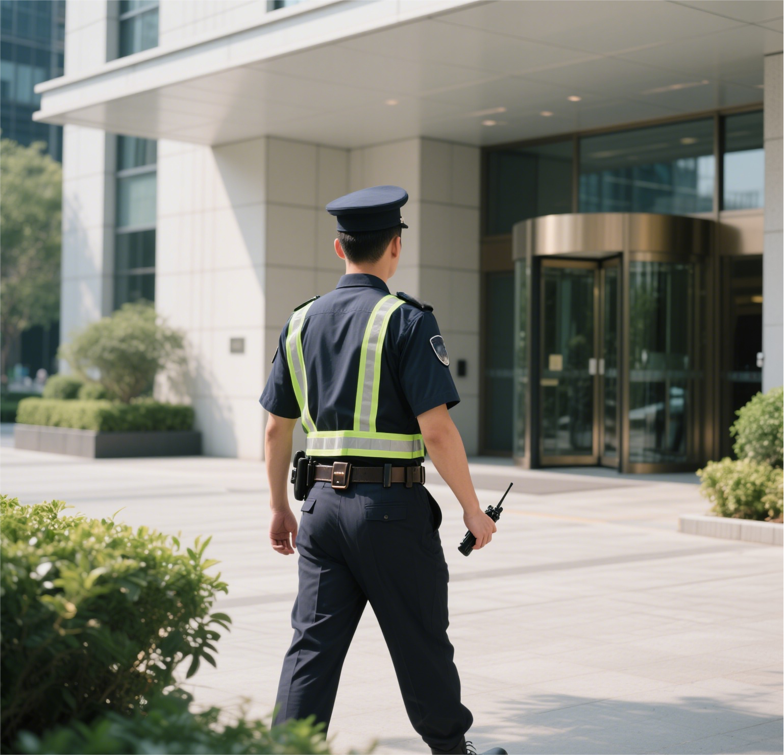 保安员假日坚守到常态护航