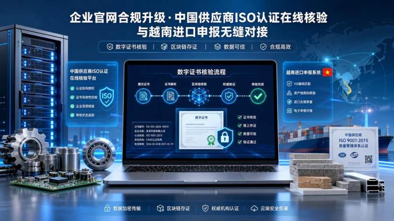 越南要求进口商核验中国供应商ISO认证