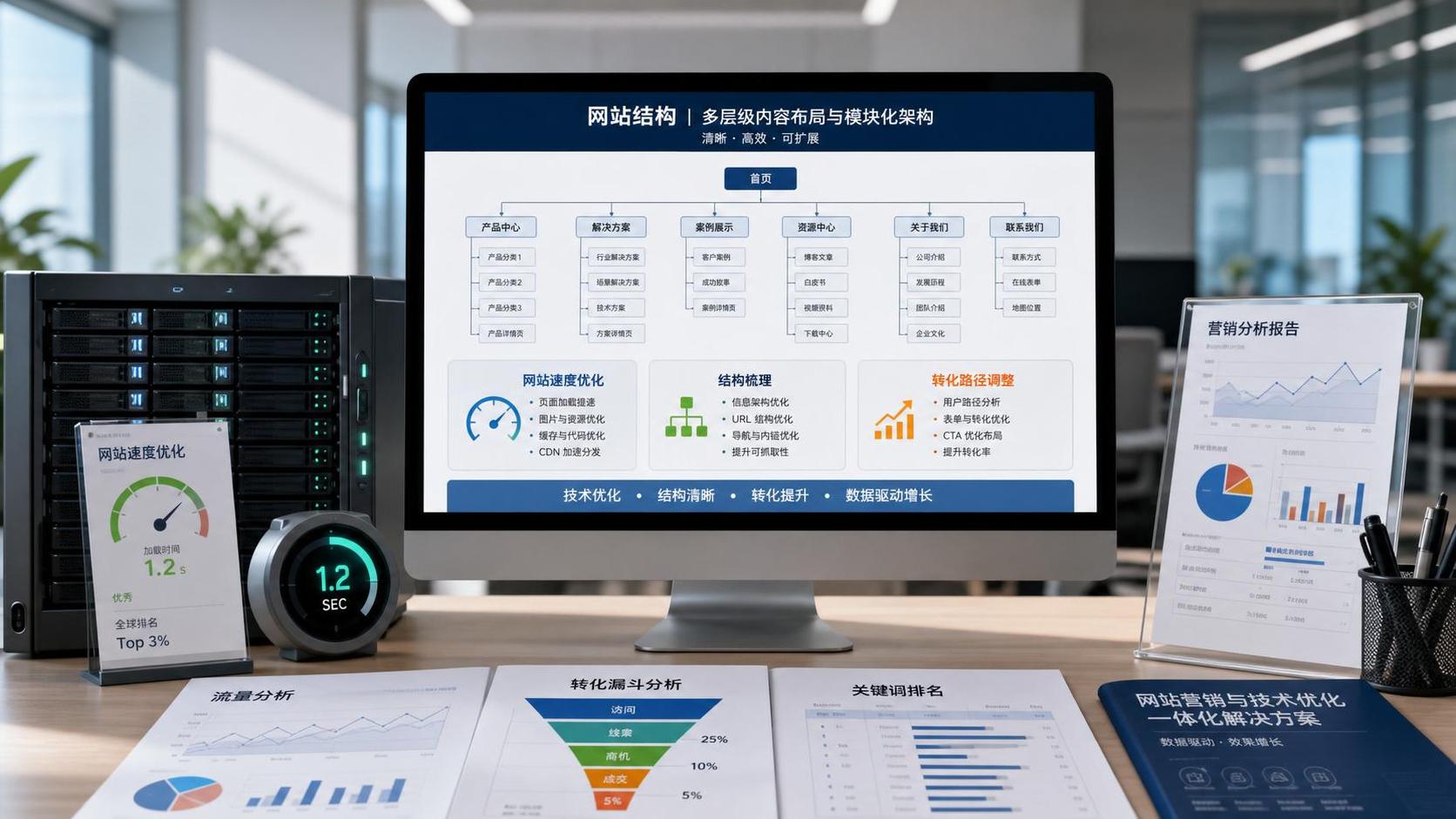 智能建站后如何优化？先做速度、结构还是转化路径调整