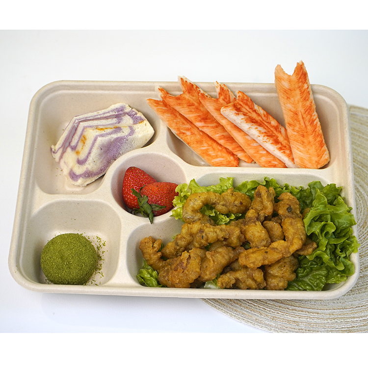 大五格本色分体餐盒