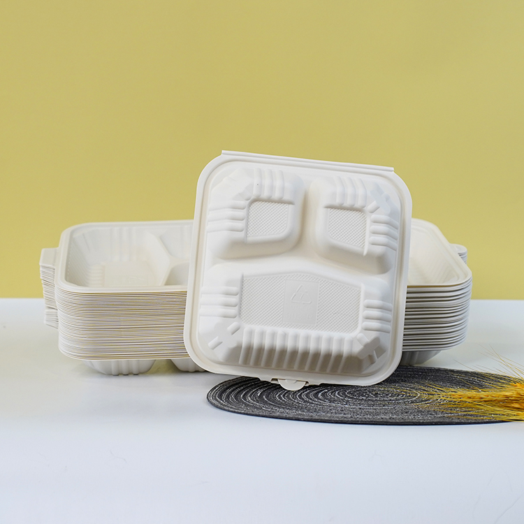 连体餐盒三格