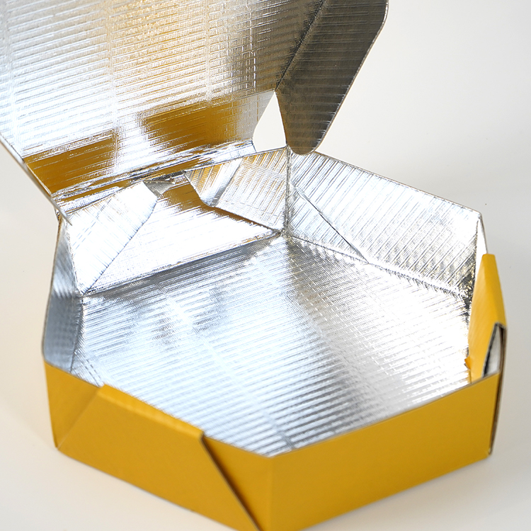 保温披萨盒（哑光膜，正六边形，内覆铝膜）