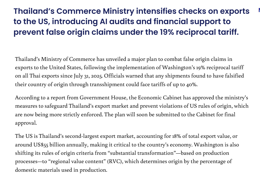 Thailand Strengthens Export Supervision to US of Photovoltaic Products and Strictly Investigates False Origin Claims Thailand Strengthens Export Supervision to US of Photovoltaic Products and Strictly Investigates False Origin Claims