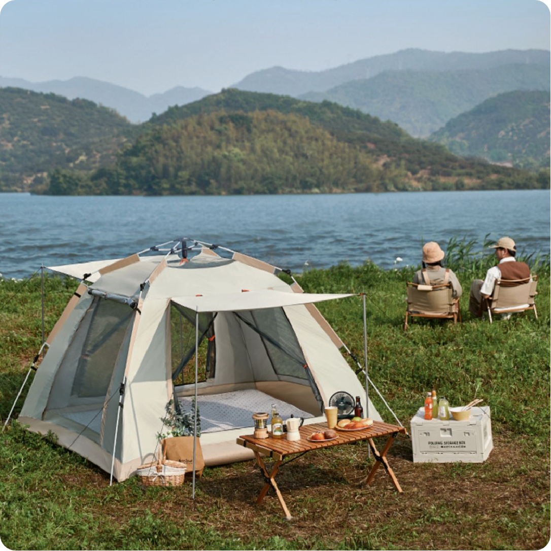 春庭涂银速开四角帐篷