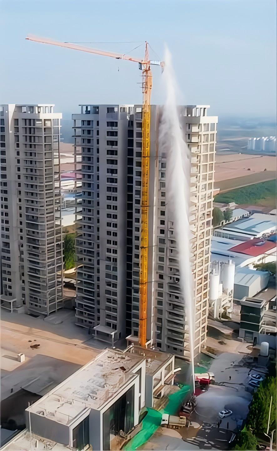 高層滅火噴射試驗