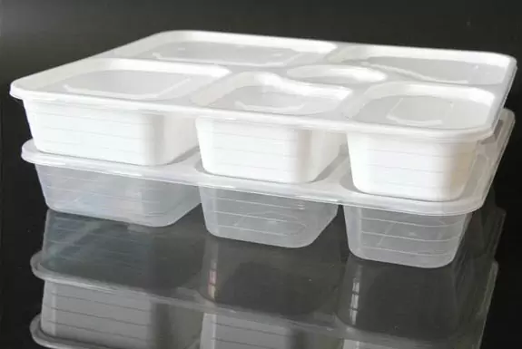 一次性快餐打包盒 带盖六格餐盒