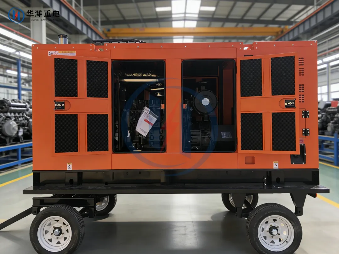 「华潍重电·出品」上柴200KW(SC9D340D2)静音拖车款发电机组