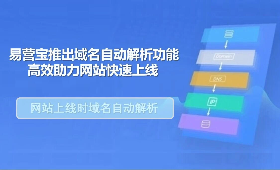 易营宝推出域名自动解析功能，高效助力网站快速上线