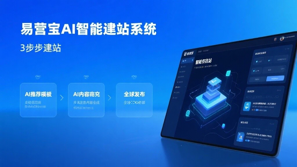 易营宝AI智能建站系统，3步打造外贸独立站！