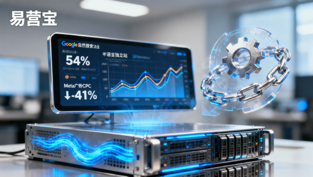 易营宝全球流量生态接入效果报告：某汽配企业6个月获客成本降低37%，流量来源分布全解析