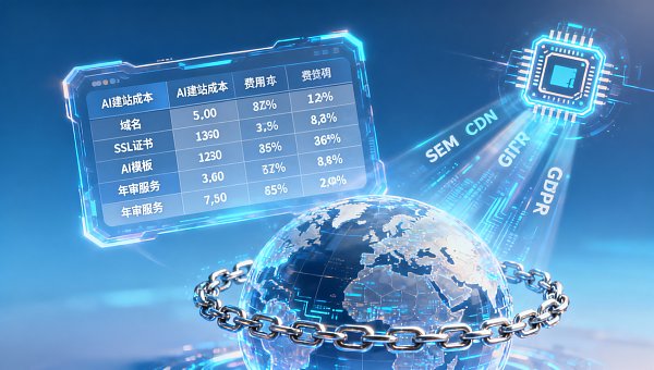 AI建站费用明细拆解:域名+SSL+AI模板+年审服务,1张表看懂隐性成本 AI建站费用明细拆解:域名+SSL+AI模板+年审服务,1张表看懂隐性成本