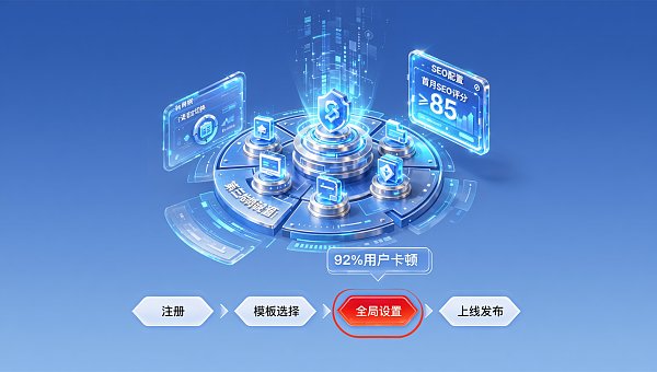 Eyingbao快速建站从注册到上线平均耗时3.8小时，但92%的用户卡在第三步设置上