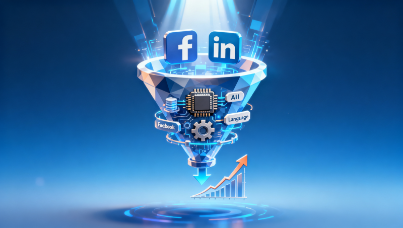 多语言外贸网站社媒营销怎么做？4步搭建Facebook+LinkedIn双平台自动化漏斗