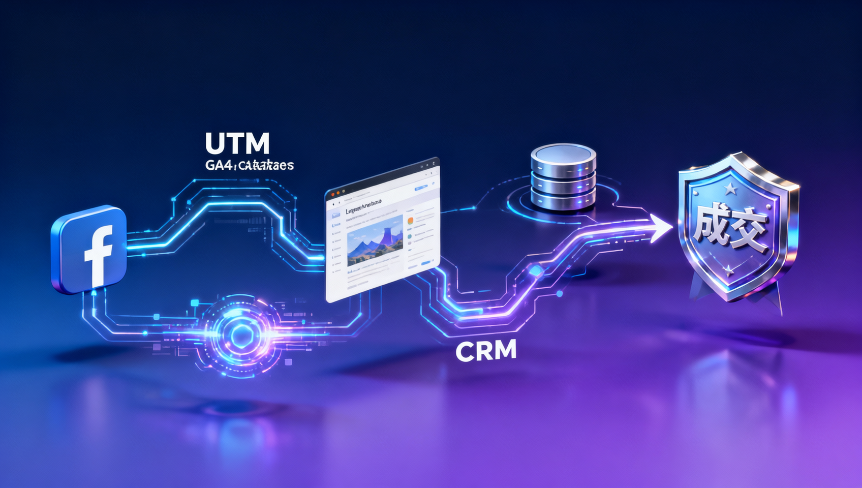 数据驱动广告系统怎么验证ROI？用UTM+GA4+CRM闭环追踪一条线索从Facebook到成交全过程