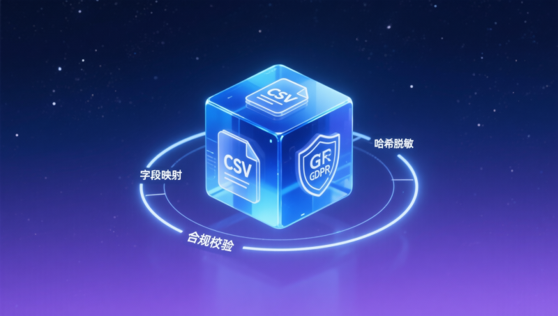 数字营销SaaS功能中是否支持自定义受众上传？CSV文件字段映射规则、哈希脱敏要求与GDPR合规校验流程