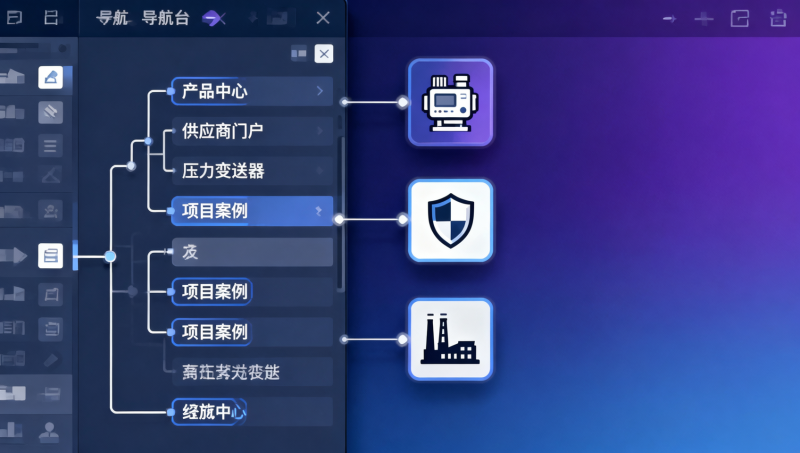 易营宝智能建站怎么用？新手教程没讲透：AI生成的导航栏结构，不支持二级菜单图标自定义