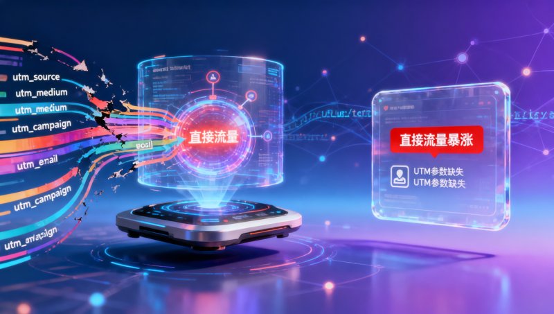 网站流量分析工具显示‘直接流量暴涨’，可能是UTM参数丢失导致归因混乱