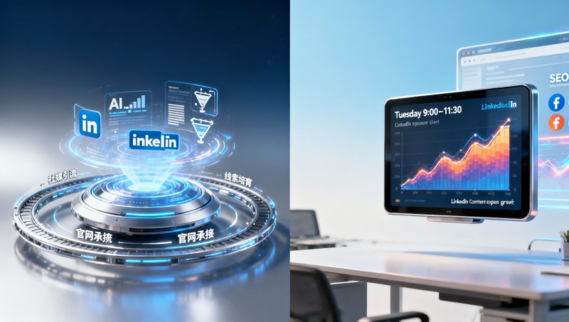 LinkedIn营销培训强调‘高频发文’，但B2B销售主管真实内容消费集中在每周二上午