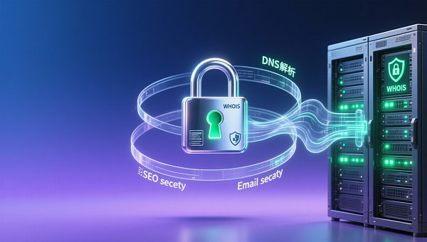 域名注册流程看起来简单，但第4步没做WHOIS隐私保护，后续可能被批量爬取发垃圾邮件