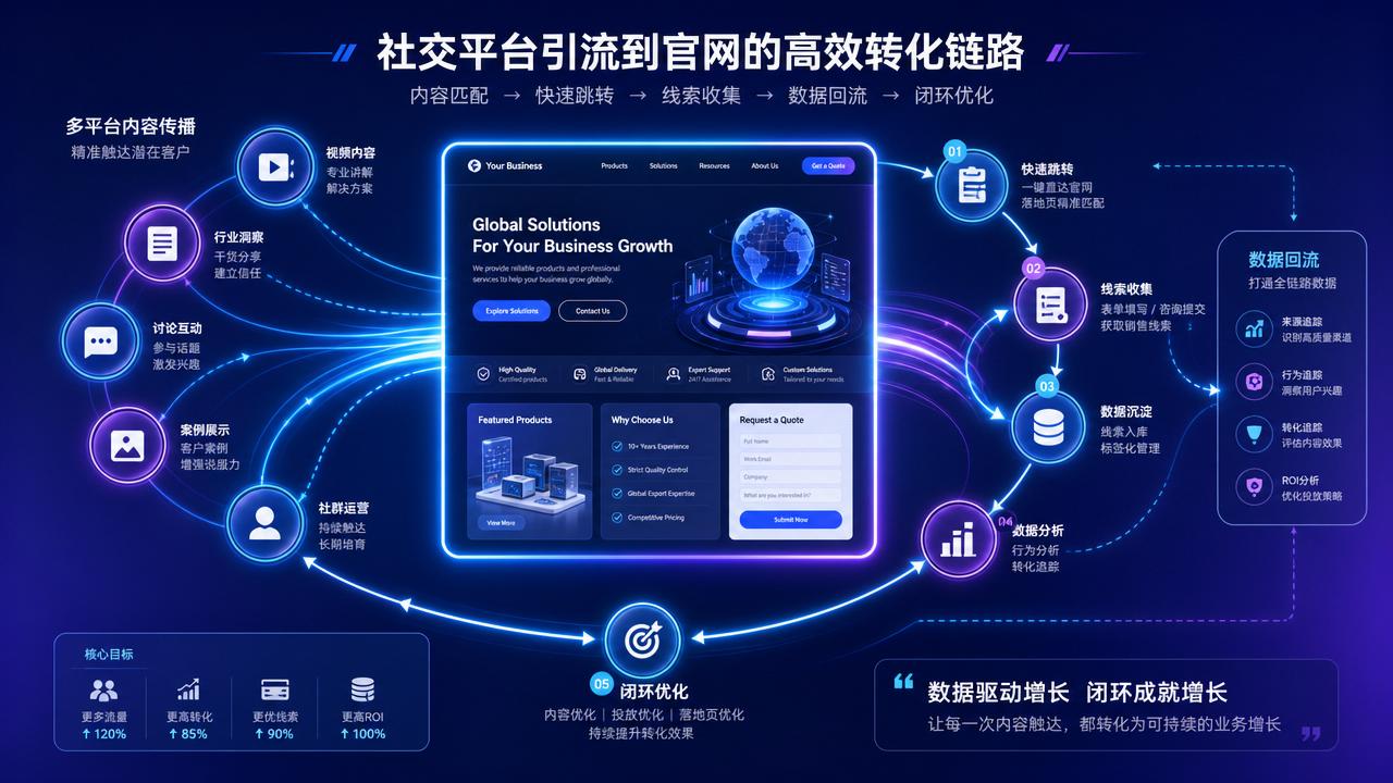 社交平台引流到官网哪种路径更高效