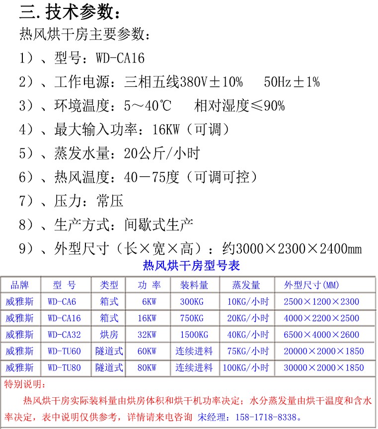 热风烘干房技术参数 热风烘干房技术参数