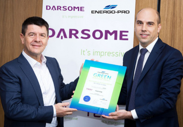 DARSOME塔世已获得欧盟ENERGO-PRO能源服务公司颁发的可再生能源用户证书