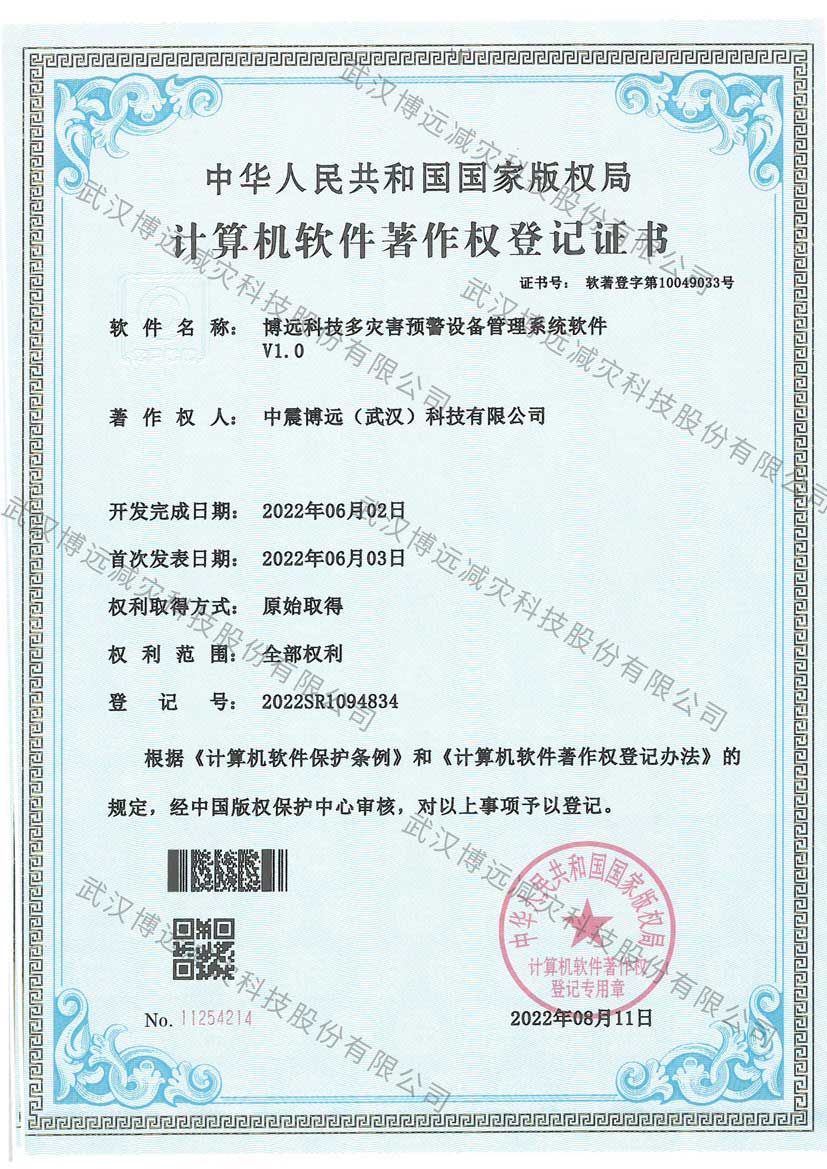 水印-博远科技多灾害预警设备管理系统软件V1.0