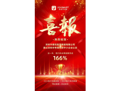 喜悦智慧成功入选2023年“深圳市专精特新中小企业”榜单。