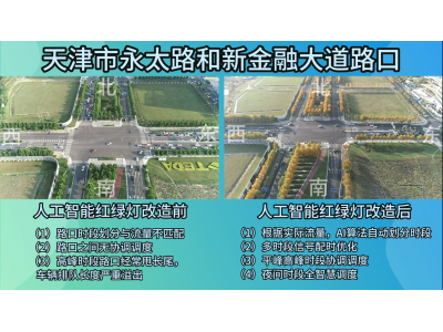 滨海新区永太路和新金融大道路口改造前后对比视频