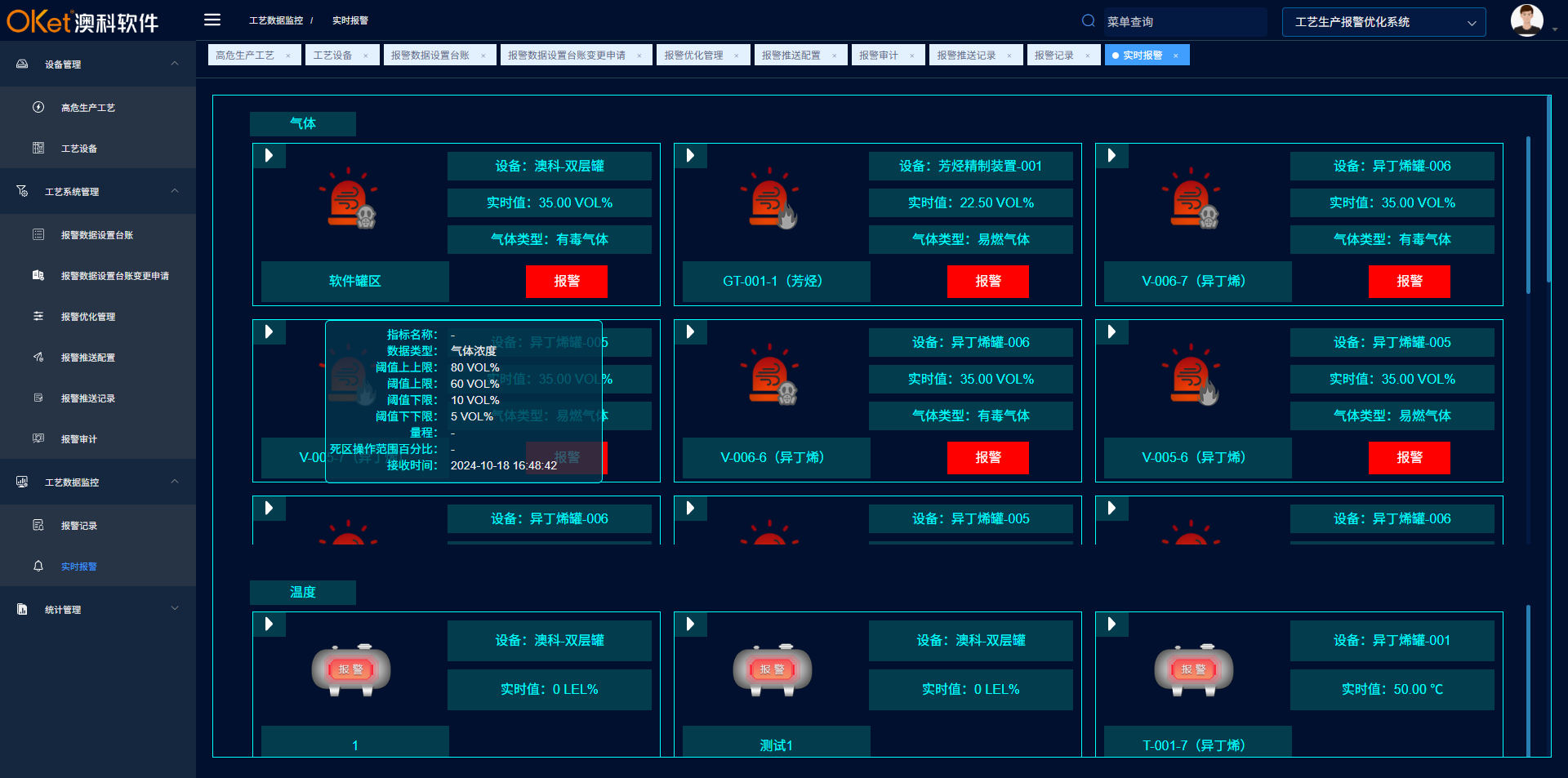 工艺生产报警优化管理系统