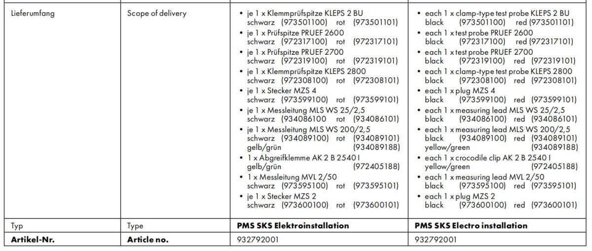 Hirschmann Test & Measurement 测试线套件, 932792001