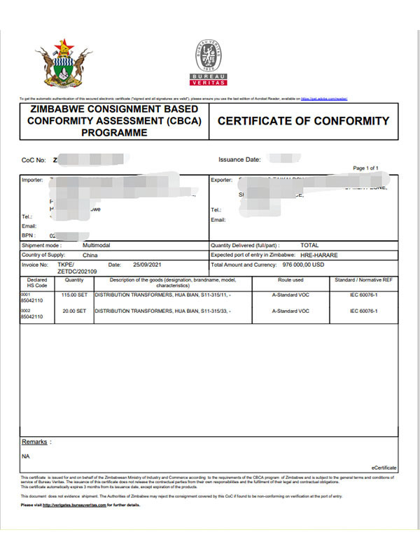 Zimbabwe CBCA Certification
