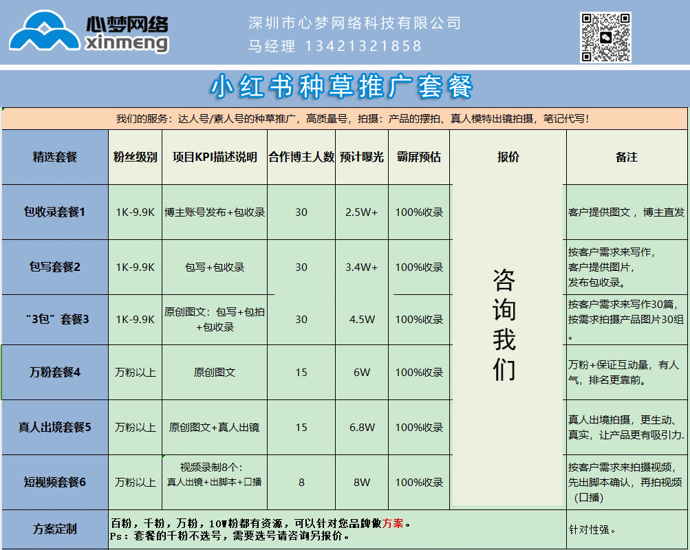 心梦小红书种草推广套餐2026-咨询