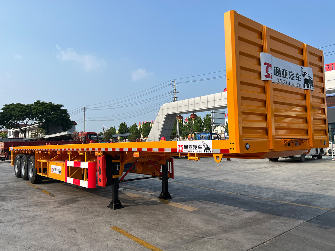 3 Axle Flatbed Semi Trailer with Ladder